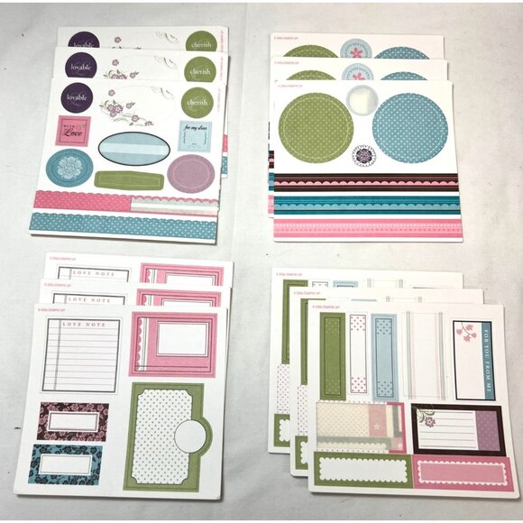 Stampin Up! 2006 Assorted Scrapbooking & Cardmaking Label Sheets With Metal Stor - Picture 1 of 6
